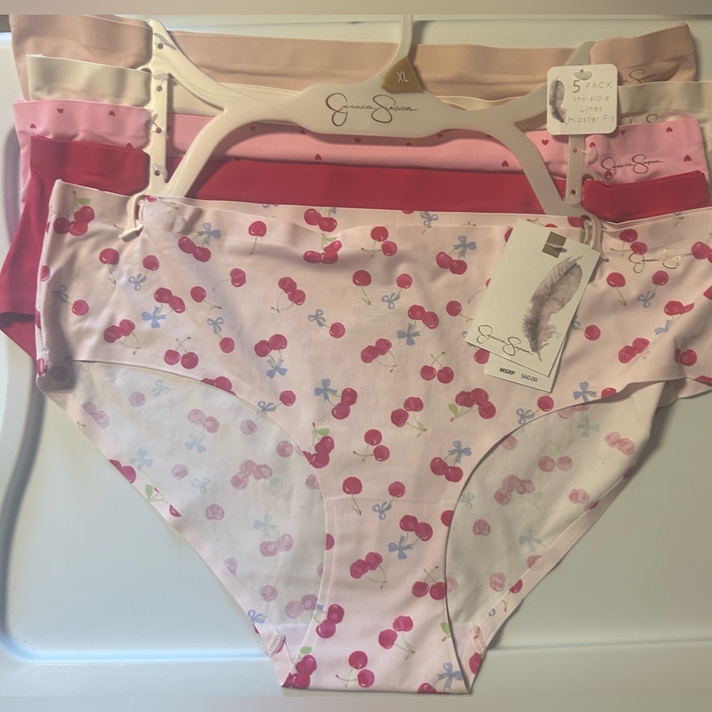 Jessica Simpson Woman’s 5 Pack Panties Invisible Lines Hipster Fit Size XL